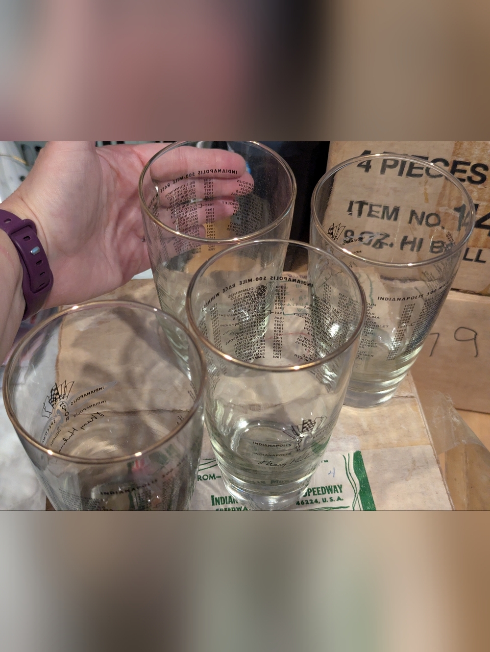 Indianapolis Motor Speedway 1980 Gold Rimmed Glasses